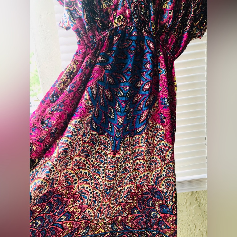 Gorgeous Satin Paisley Kimono Nightgown - Picture 3 of 7